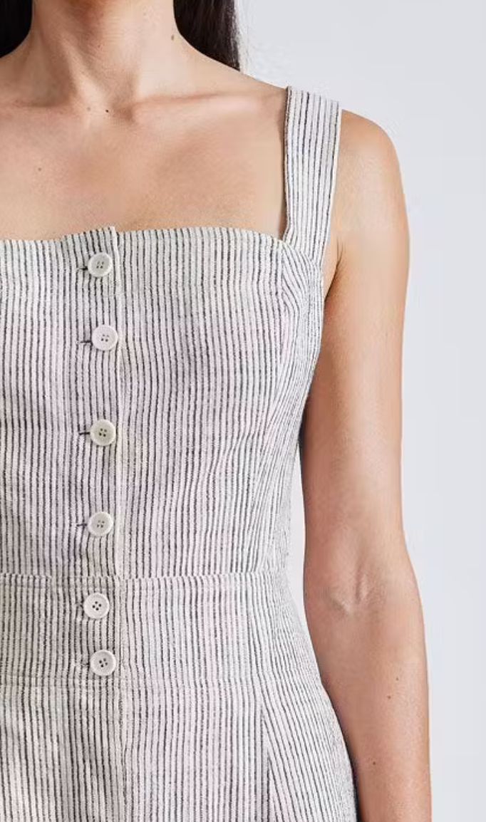 Berel tank dress cream pin stripe
