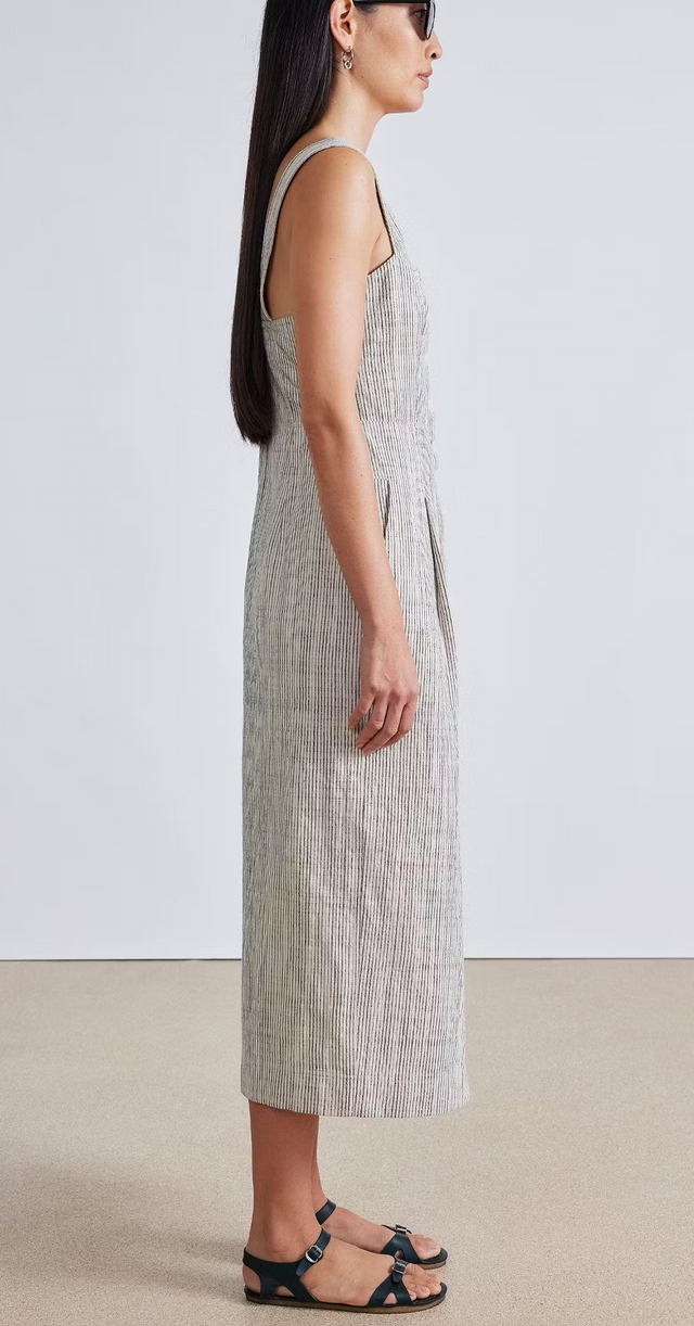Berel tank dress cream pin stripe