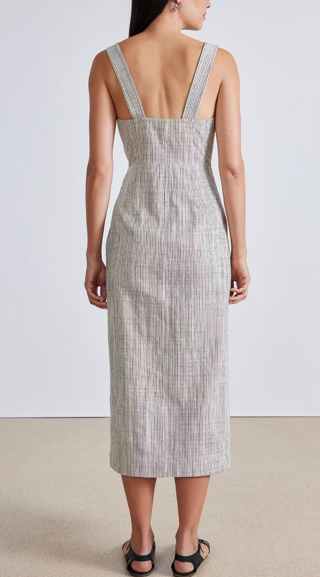 Berel tank dress cream pin stripe