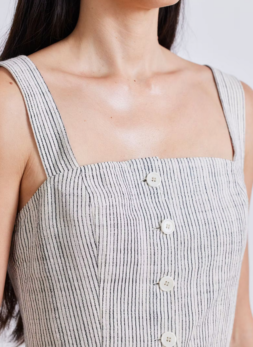 Berel tank dress cream pin stripe