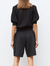 Bermuda short in waffled knit black noir