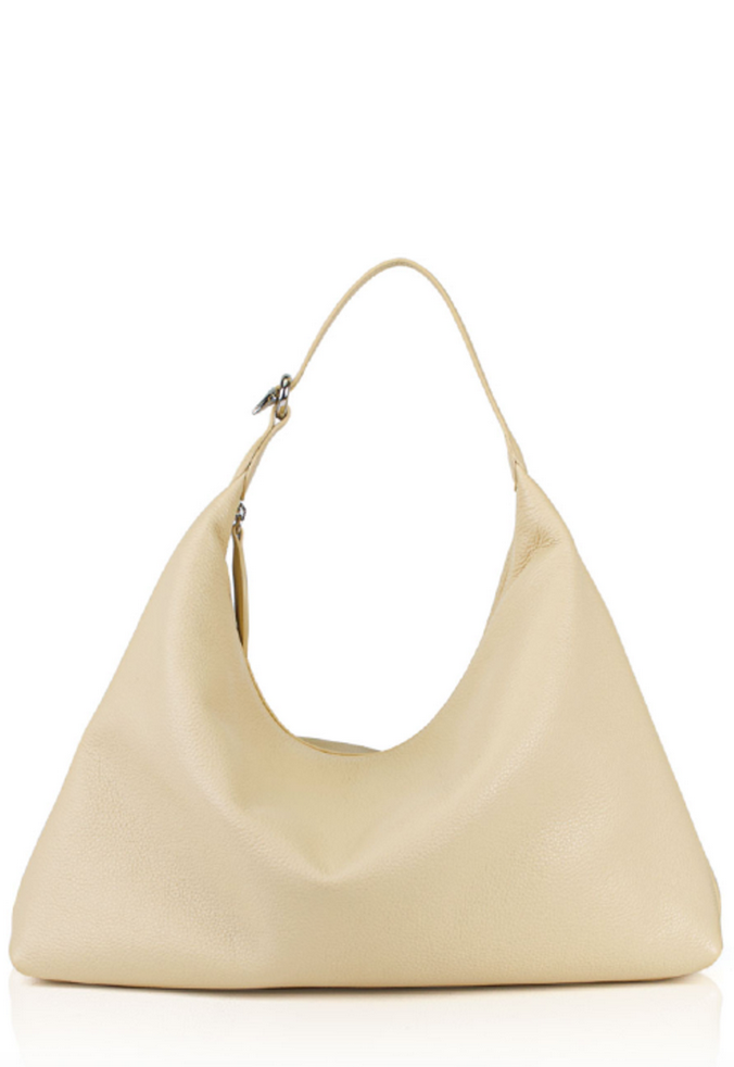 pillow shoulder bag almond leather