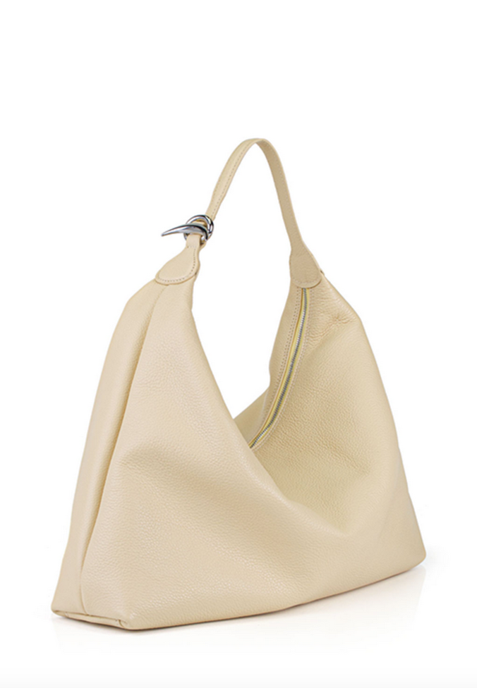 pillow shoulder bag almond leather