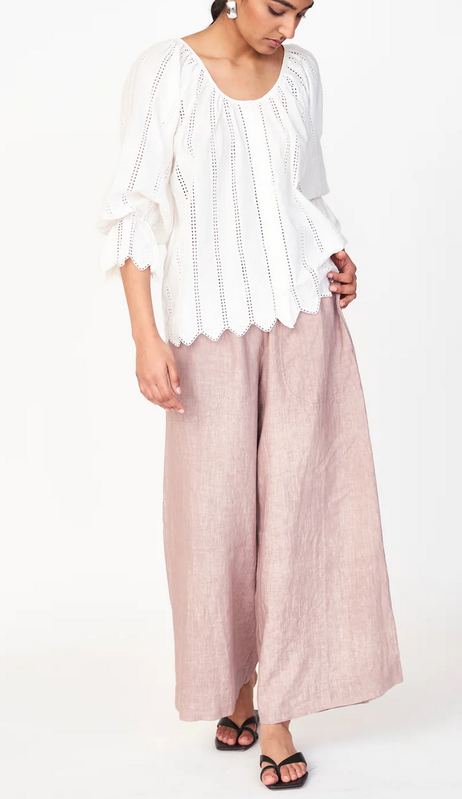 mirth pant in mushroom linen