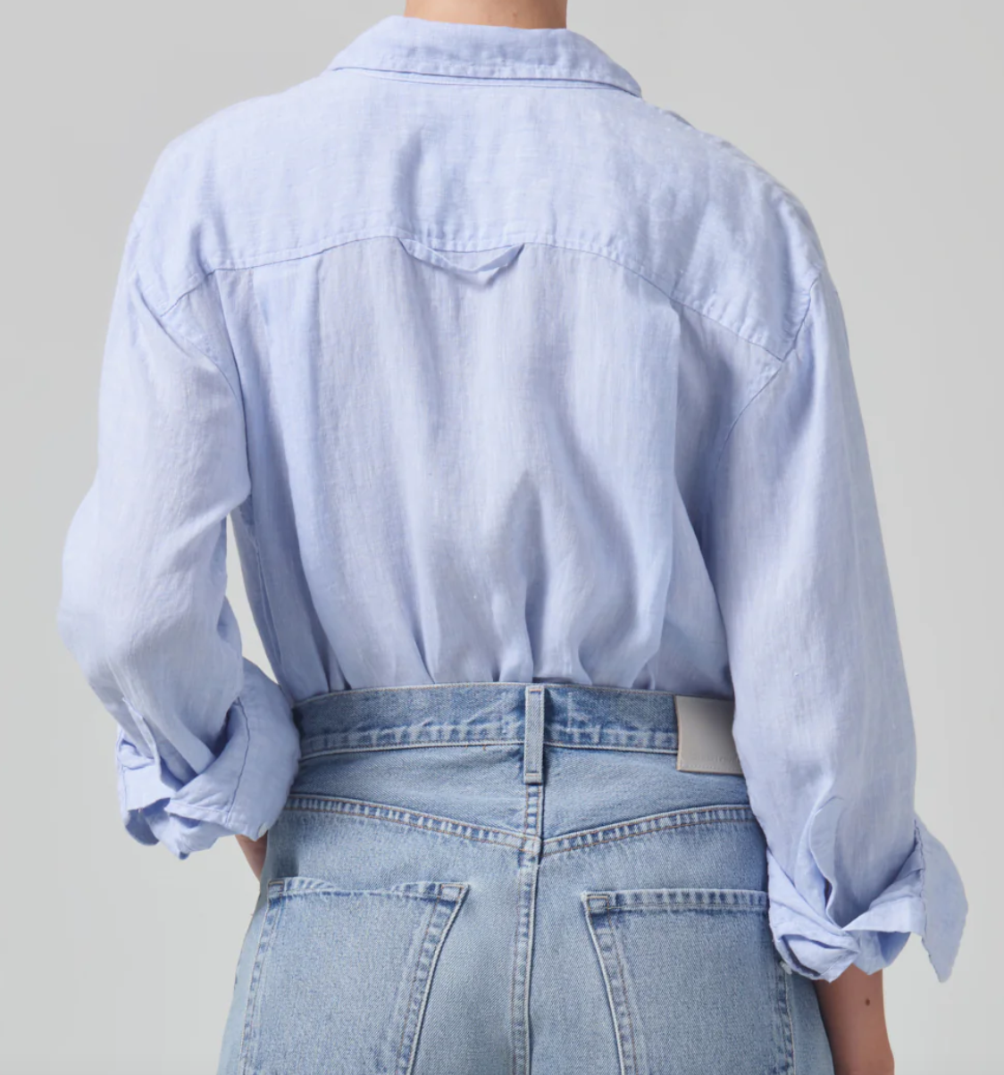 kayla shrunken linen shirt in glint