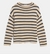 Lamis stripe cotton sweater natural with navy