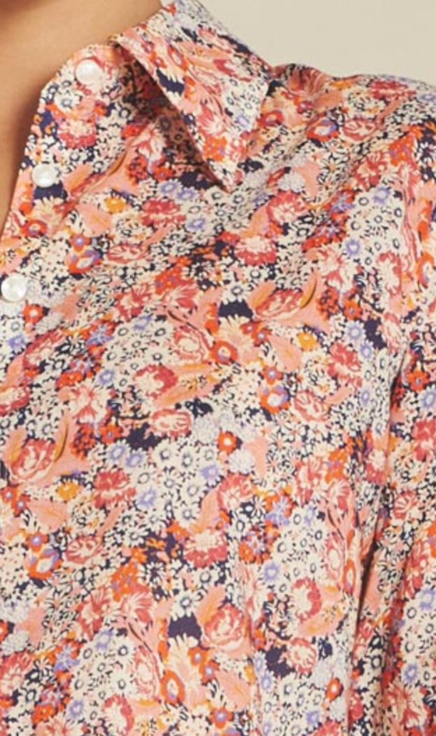 Jacquelin shirt vino daisies