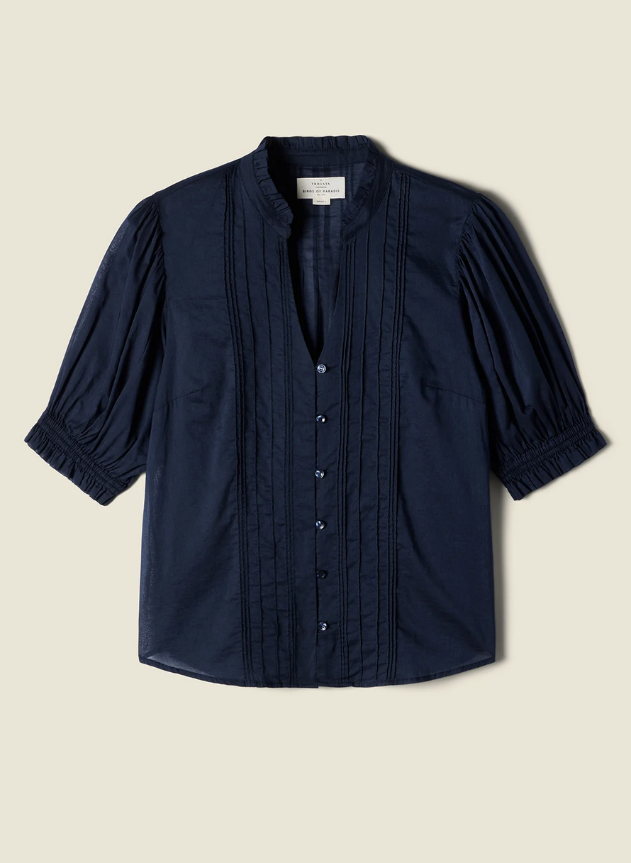 Eliza blouse navy voile