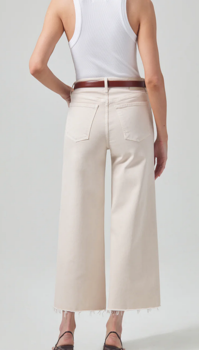 Lyra wide leg crop in almondette