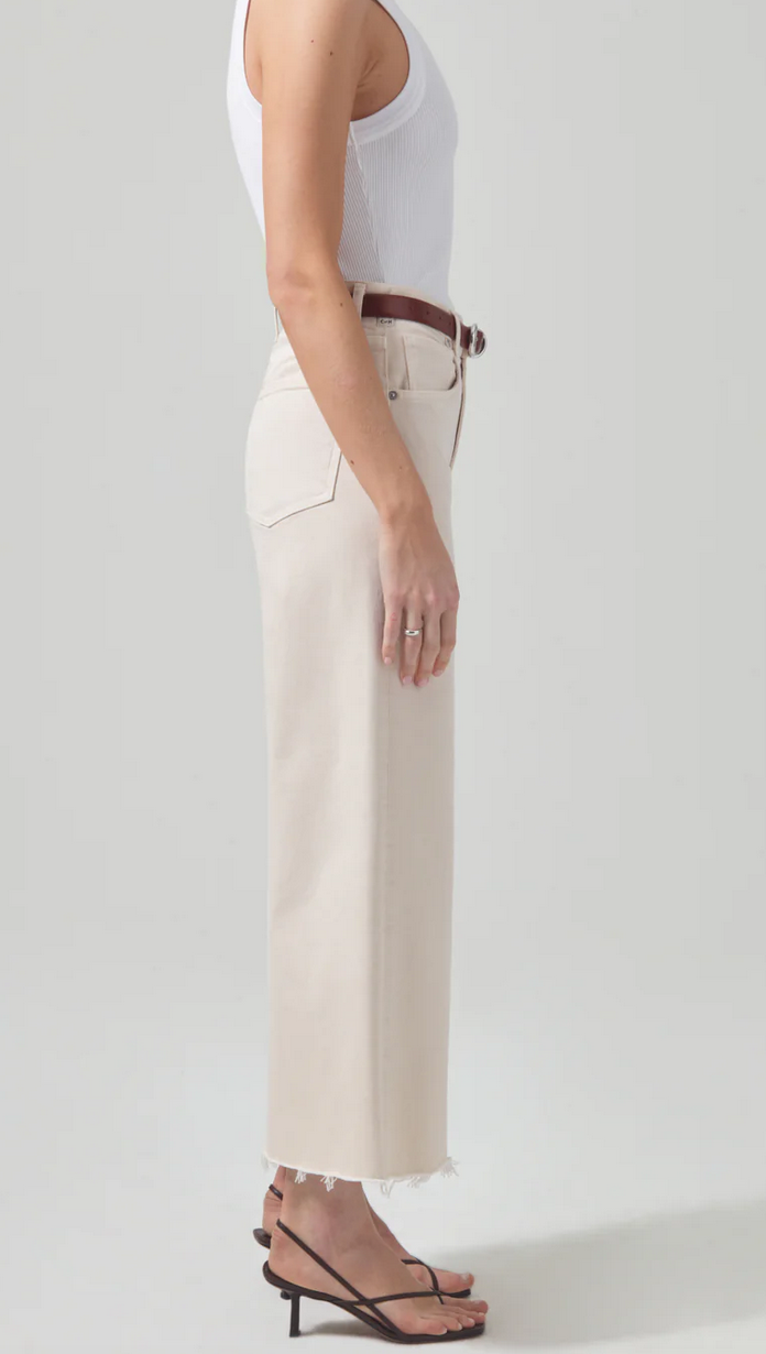 Lyra wide leg crop in almondette