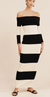 Theo off the shoulder dress black stripe