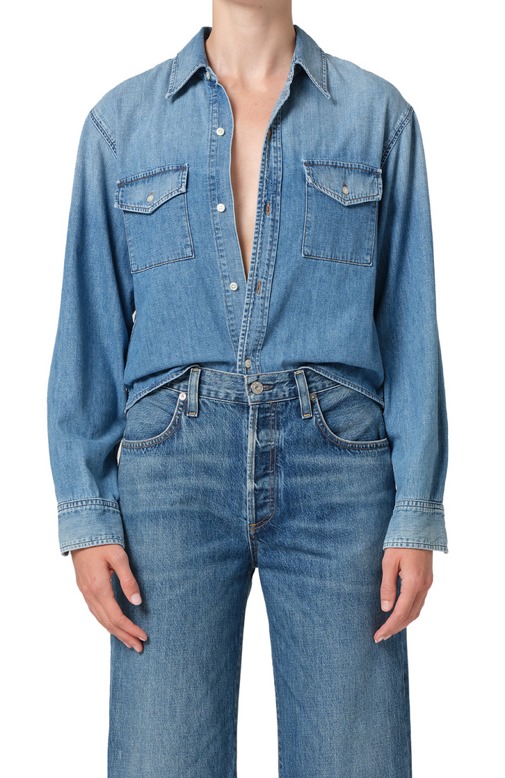 baby shay cropped shirt carolina blue