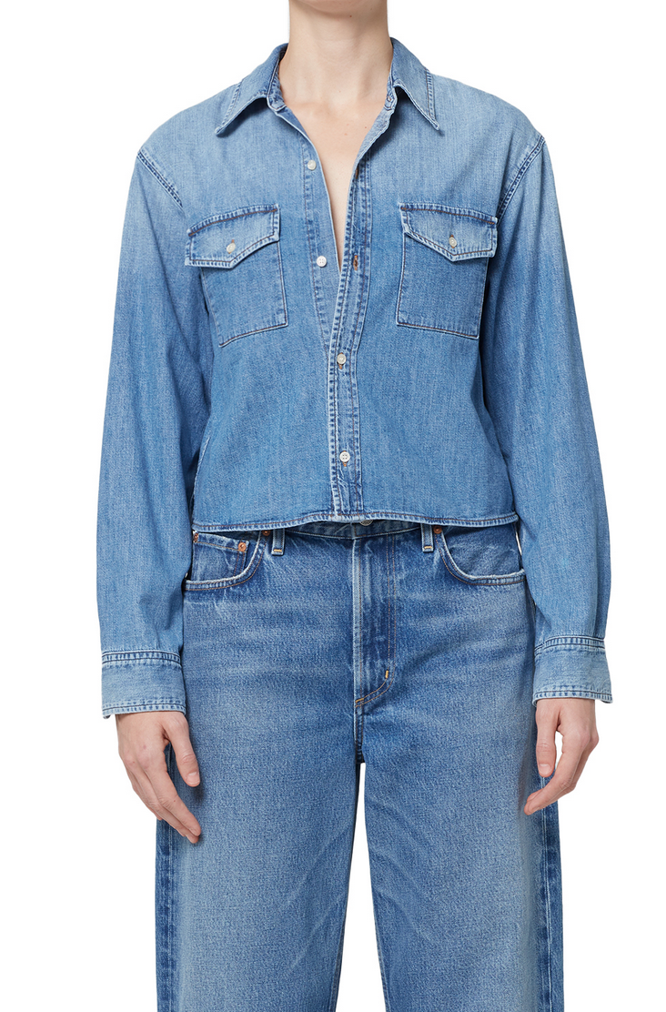 baby shay cropped shirt carolina blue