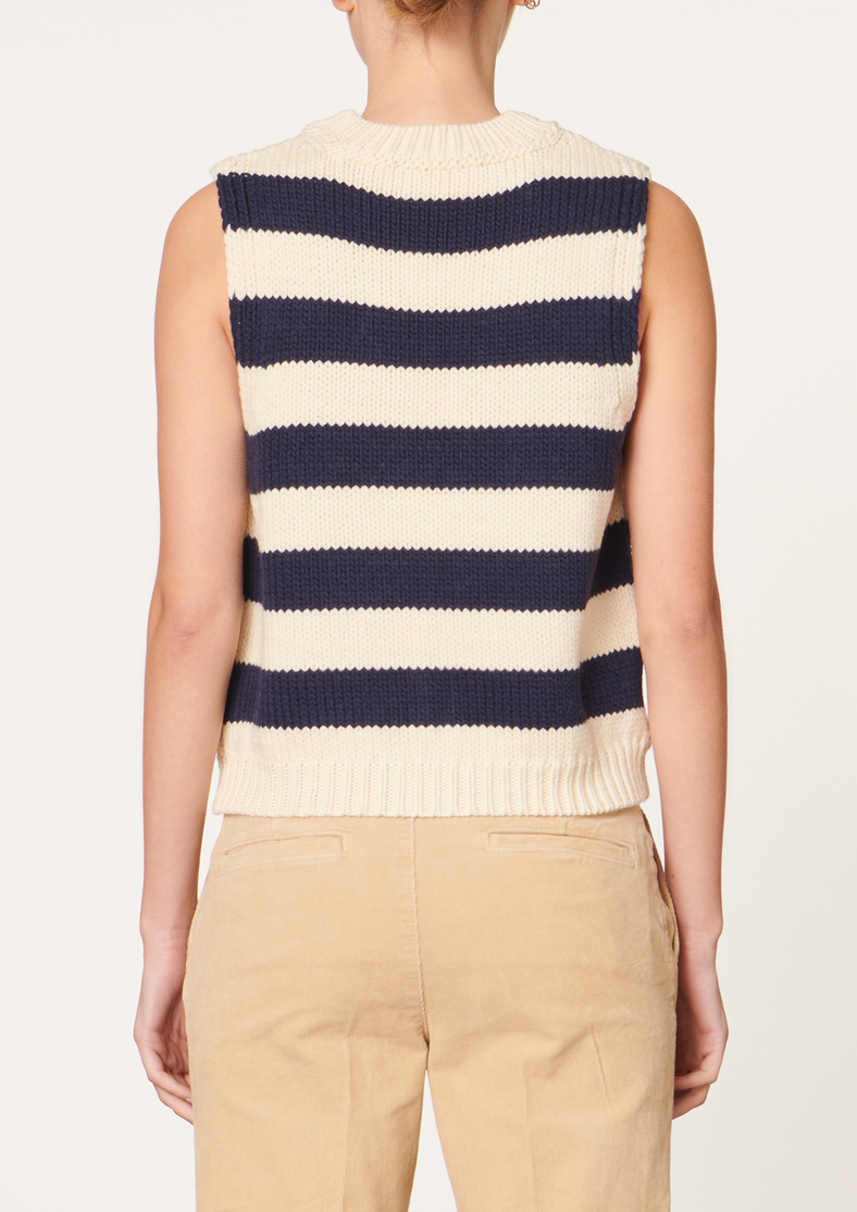 Dounya cardigan vest ecru marine