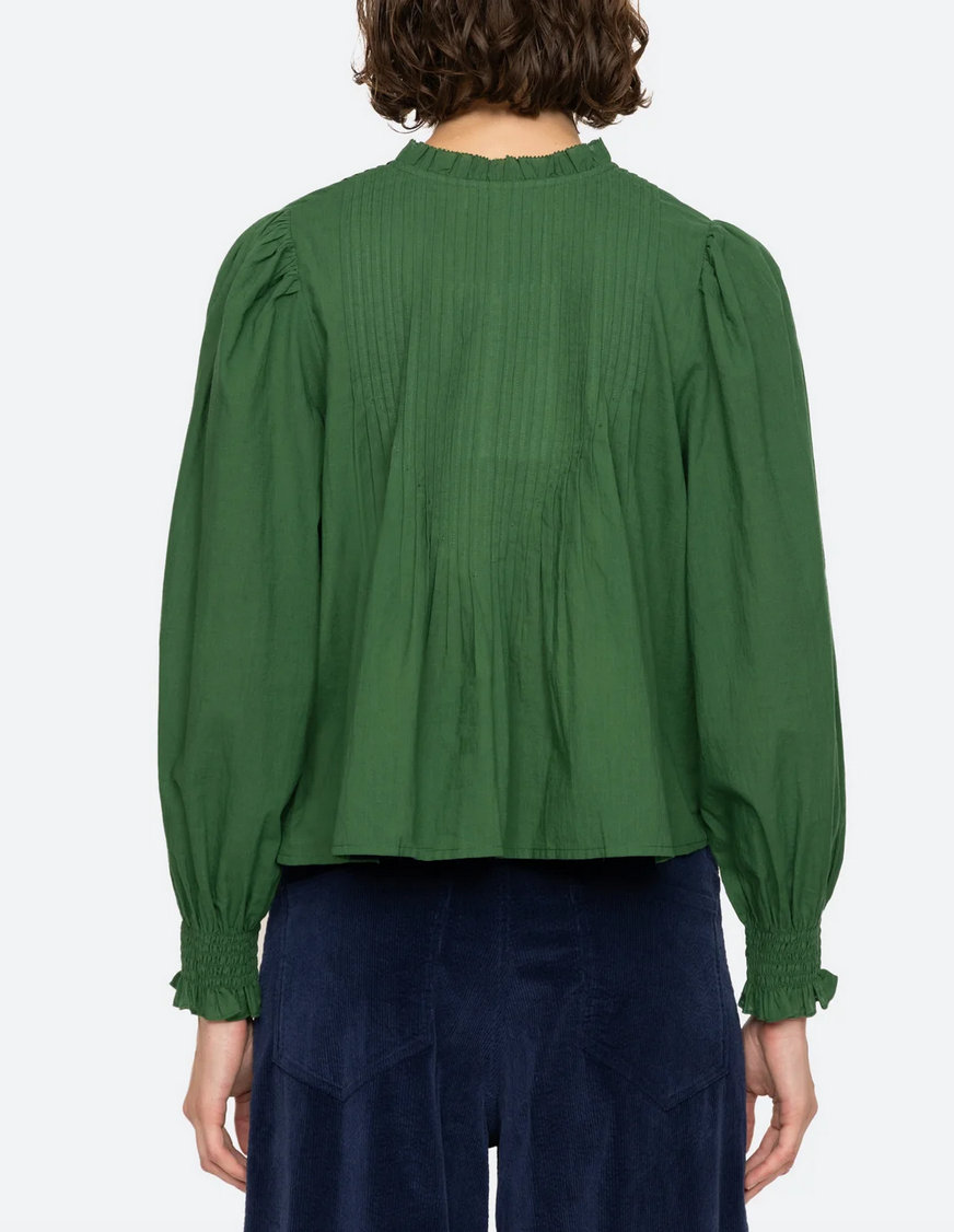 Renata long sleeve top emerald