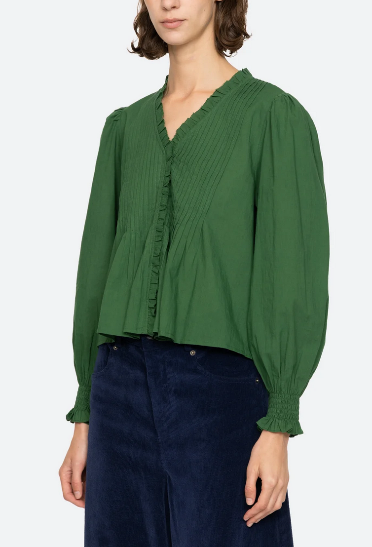 Renata long sleeve top emerald