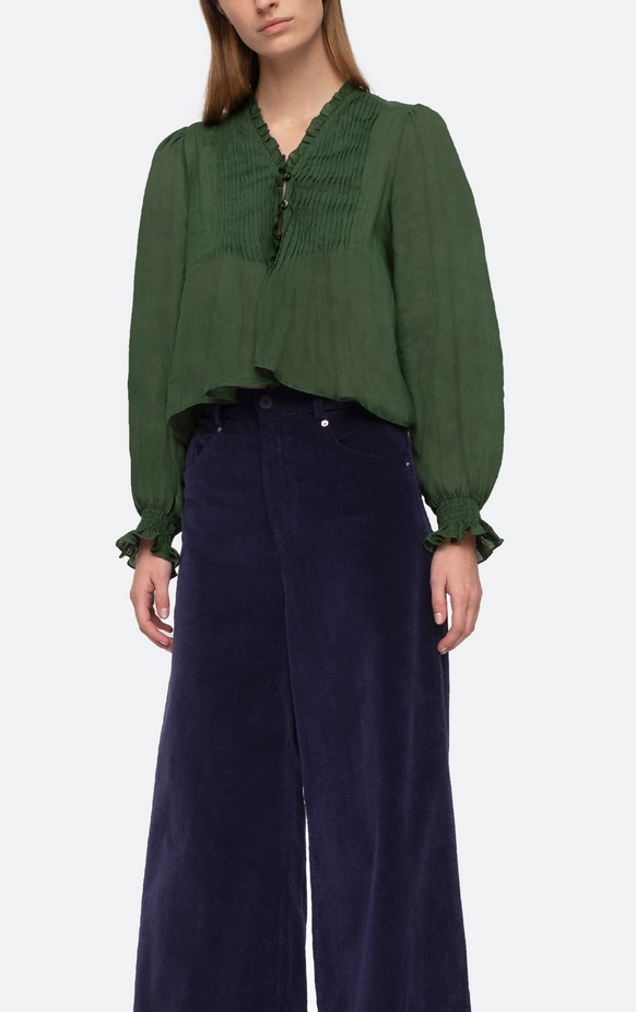 Renata long sleeve top emerald