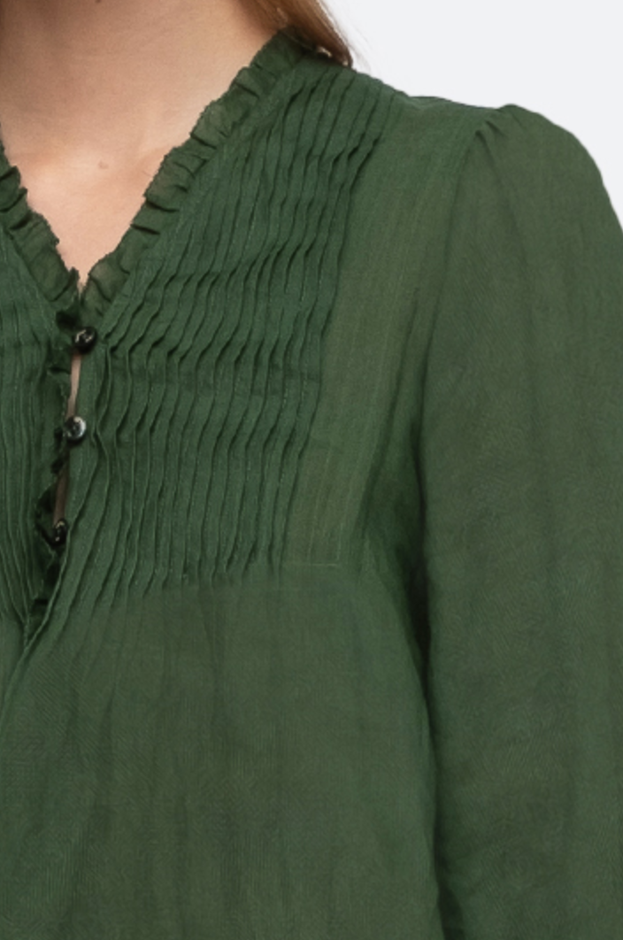 Renata long sleeve top emerald