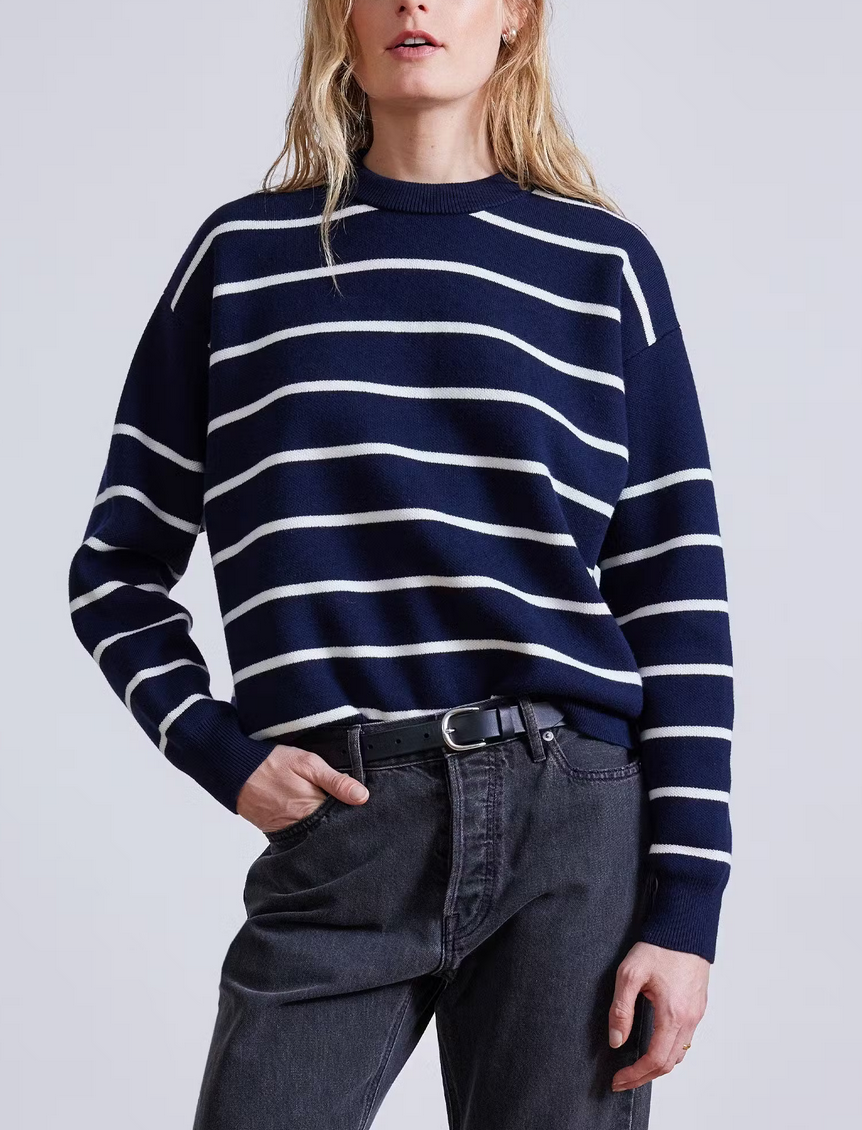 sportif sweater navy &amp; cream stripe