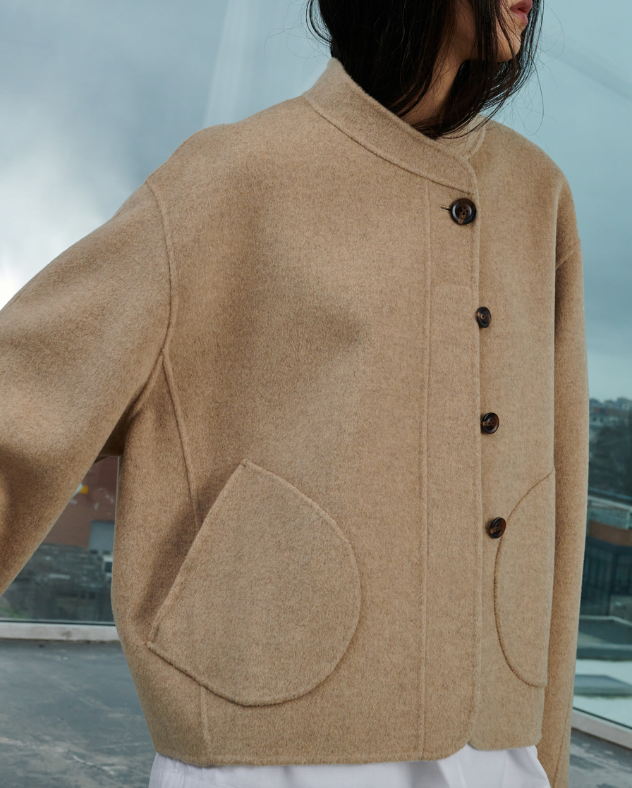 windsor coat mottled beige