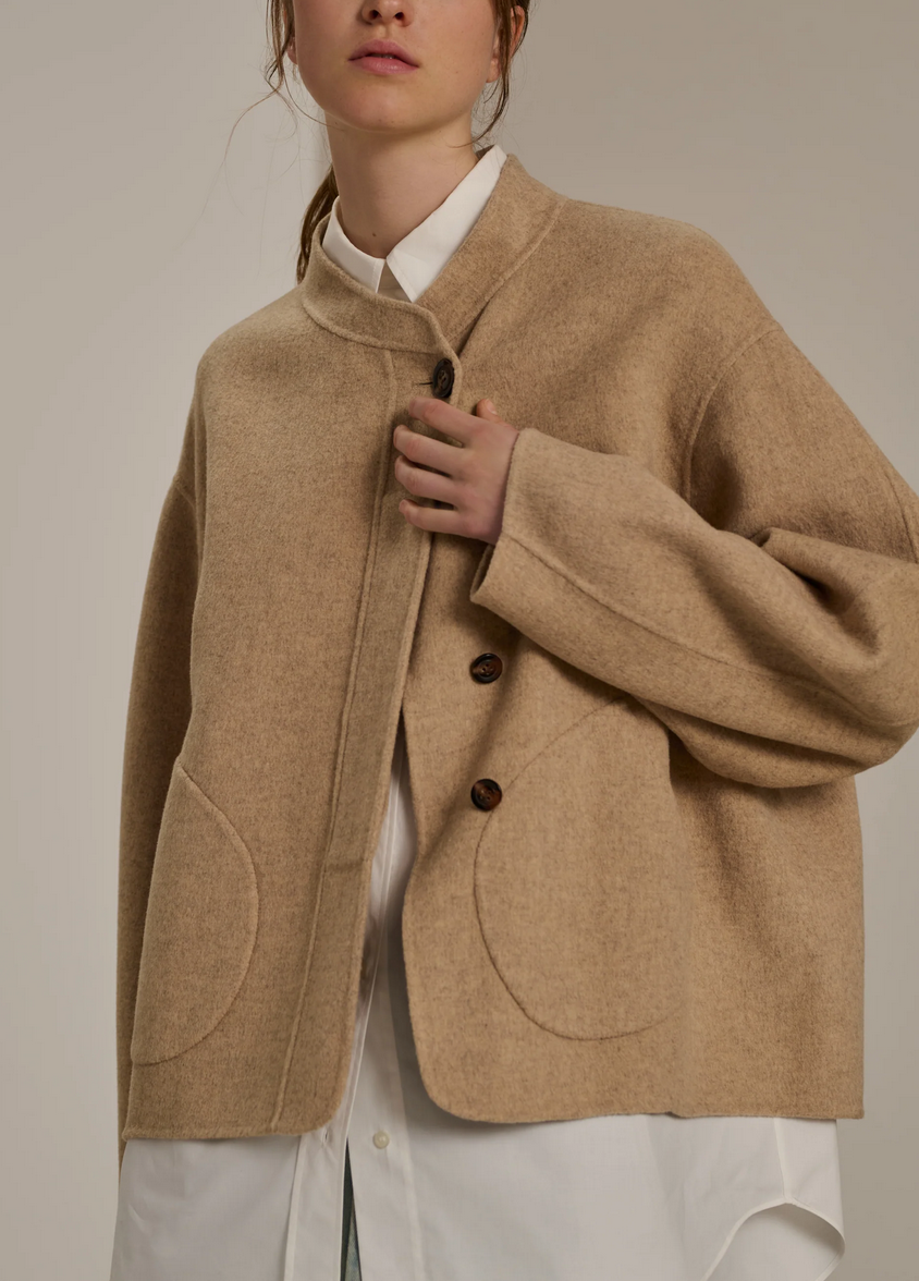 windsor coat mottled beige