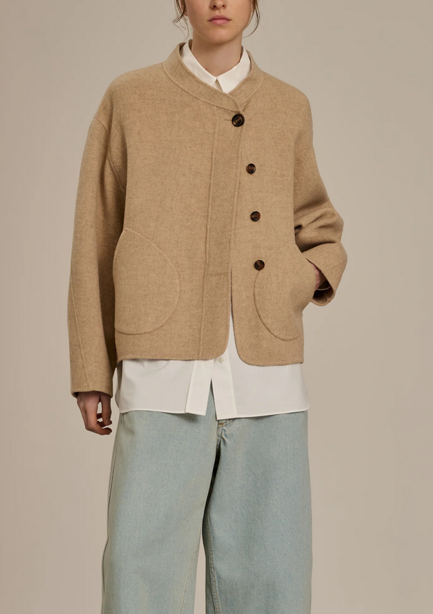 windsor coat mottled beige