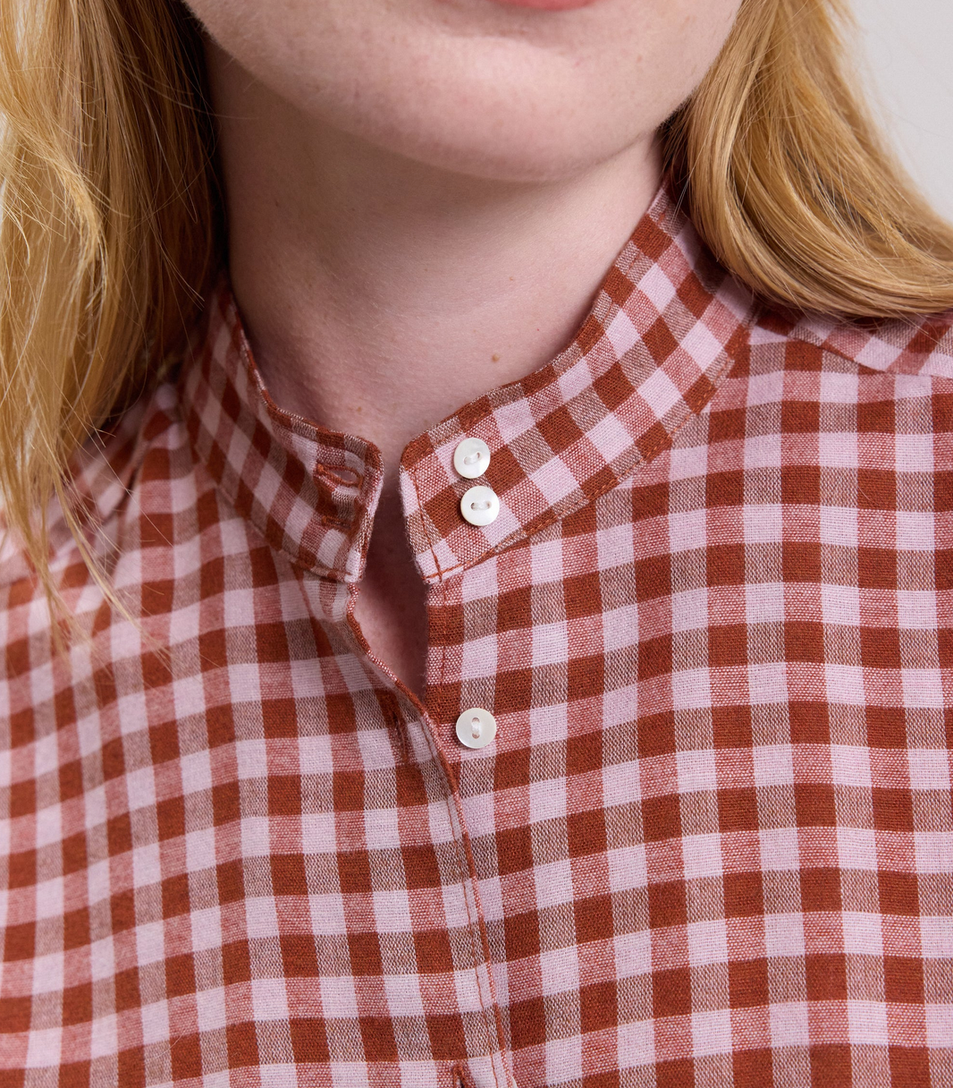 Calim shirt brick and pink check