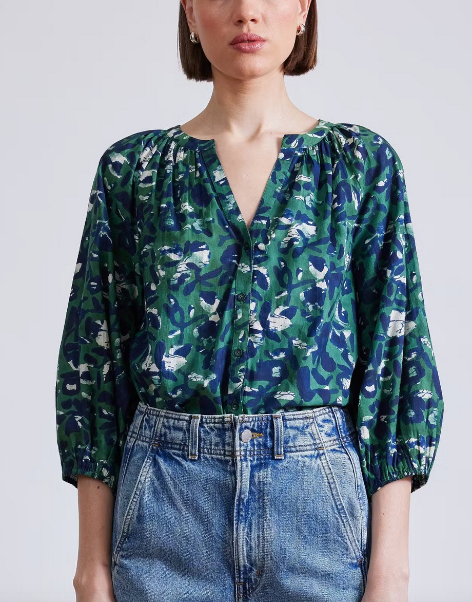 mitte top aqua di fiore green