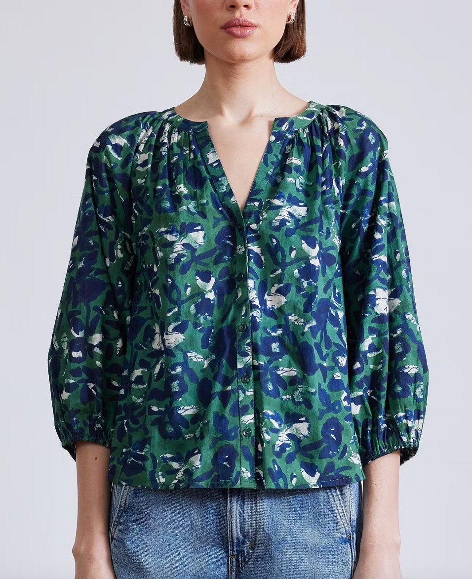 mitte top aqua di fiore green