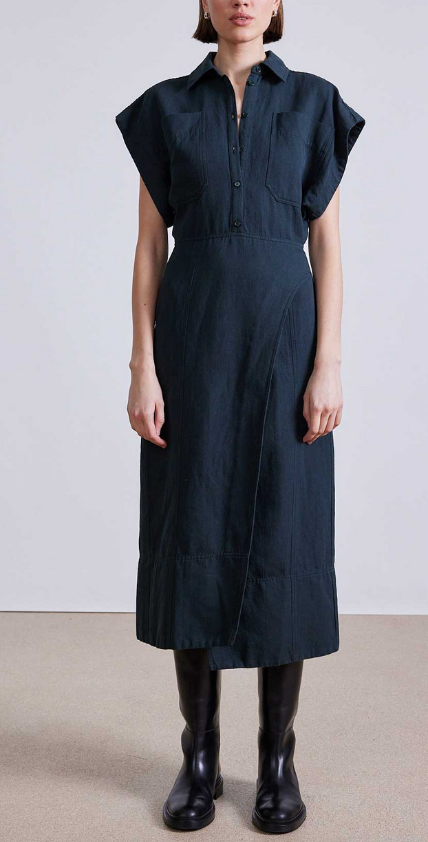 yelena wrap dress forest river