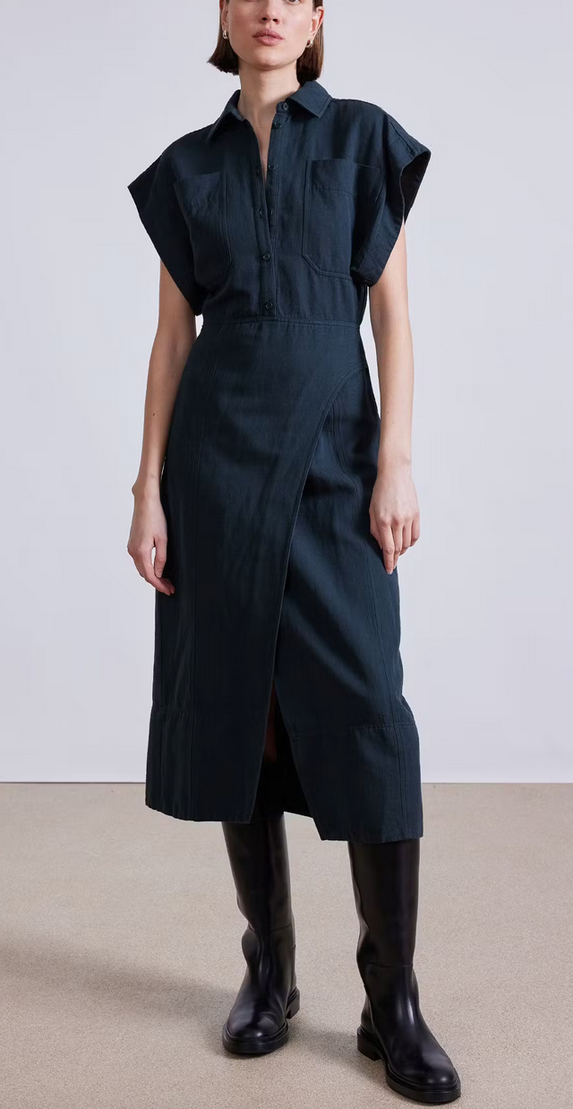 yelena wrap dress forest river