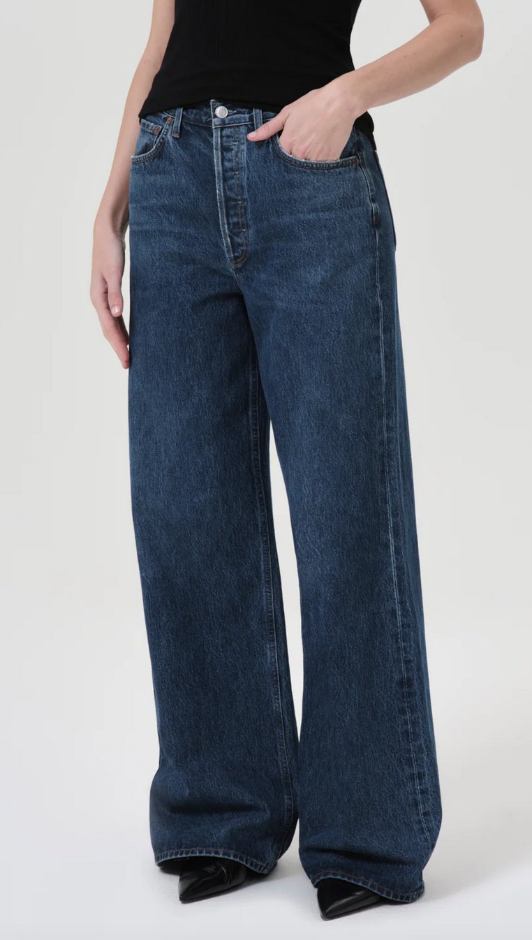 Dame high rise wide leg no cuff in enamour