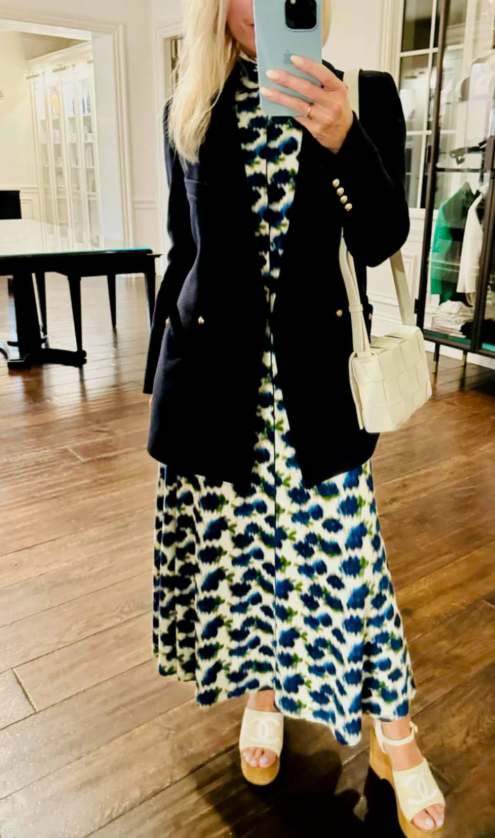 Kings hill dress in ikat rose