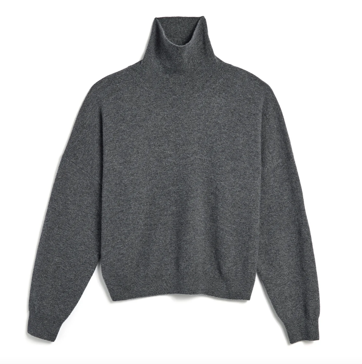 Paloma turtleneck cashmere sweater dark heather grey