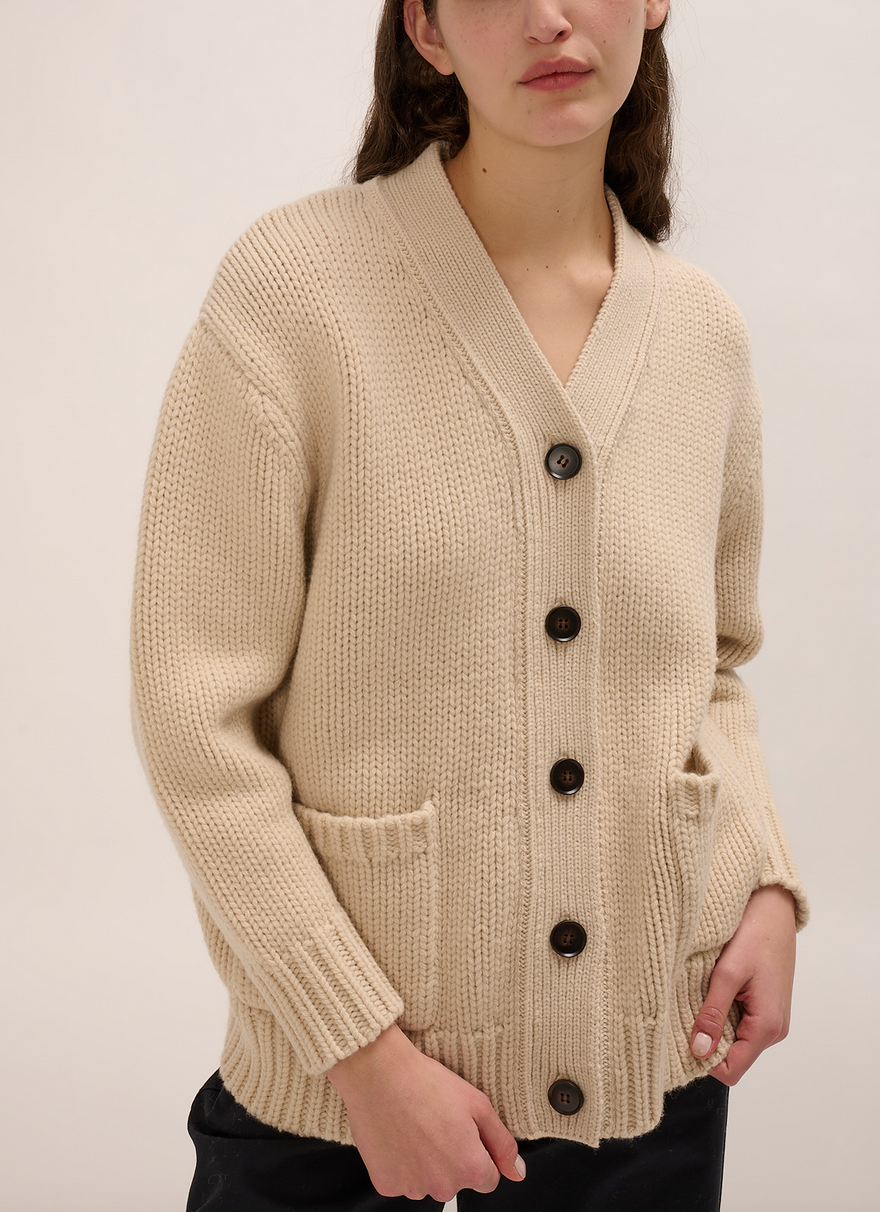 Taylor wool cardigan antique white