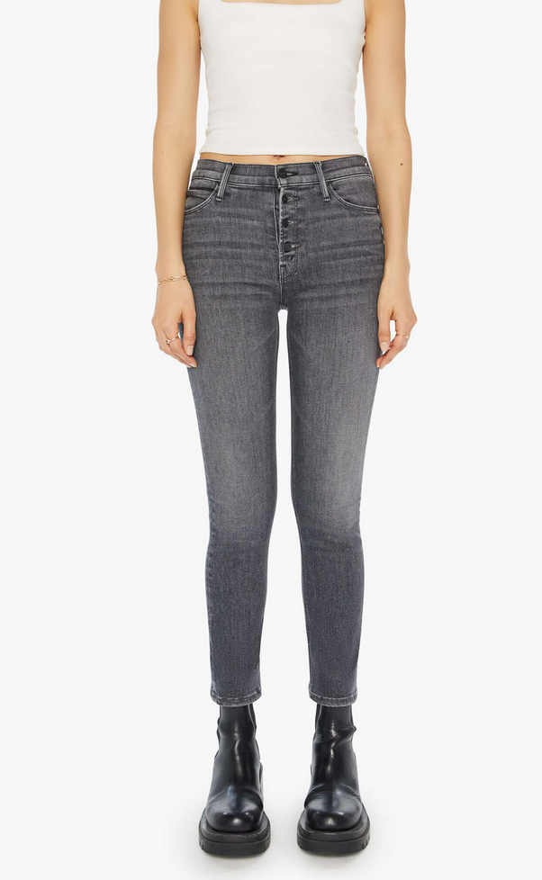 The pixie mid rise dazzler ankle up in smoke