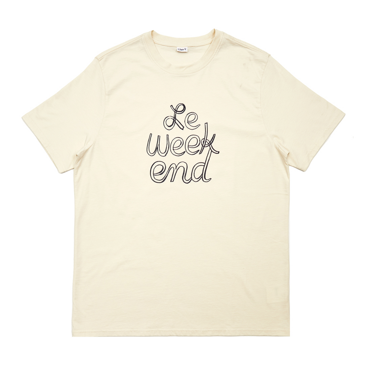 original tee cream w/ navy le weekend