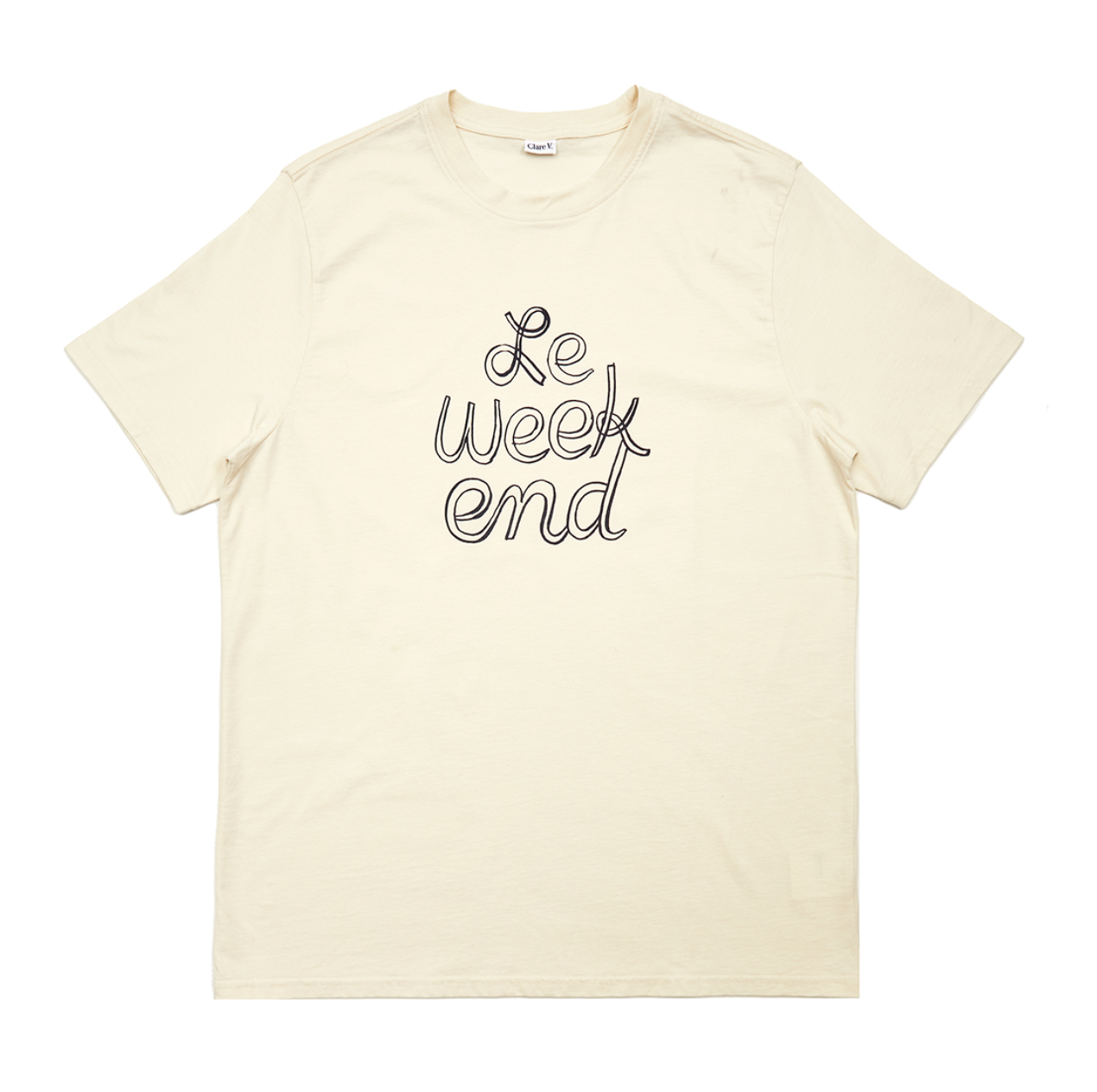 original tee cream w/ navy le weekend