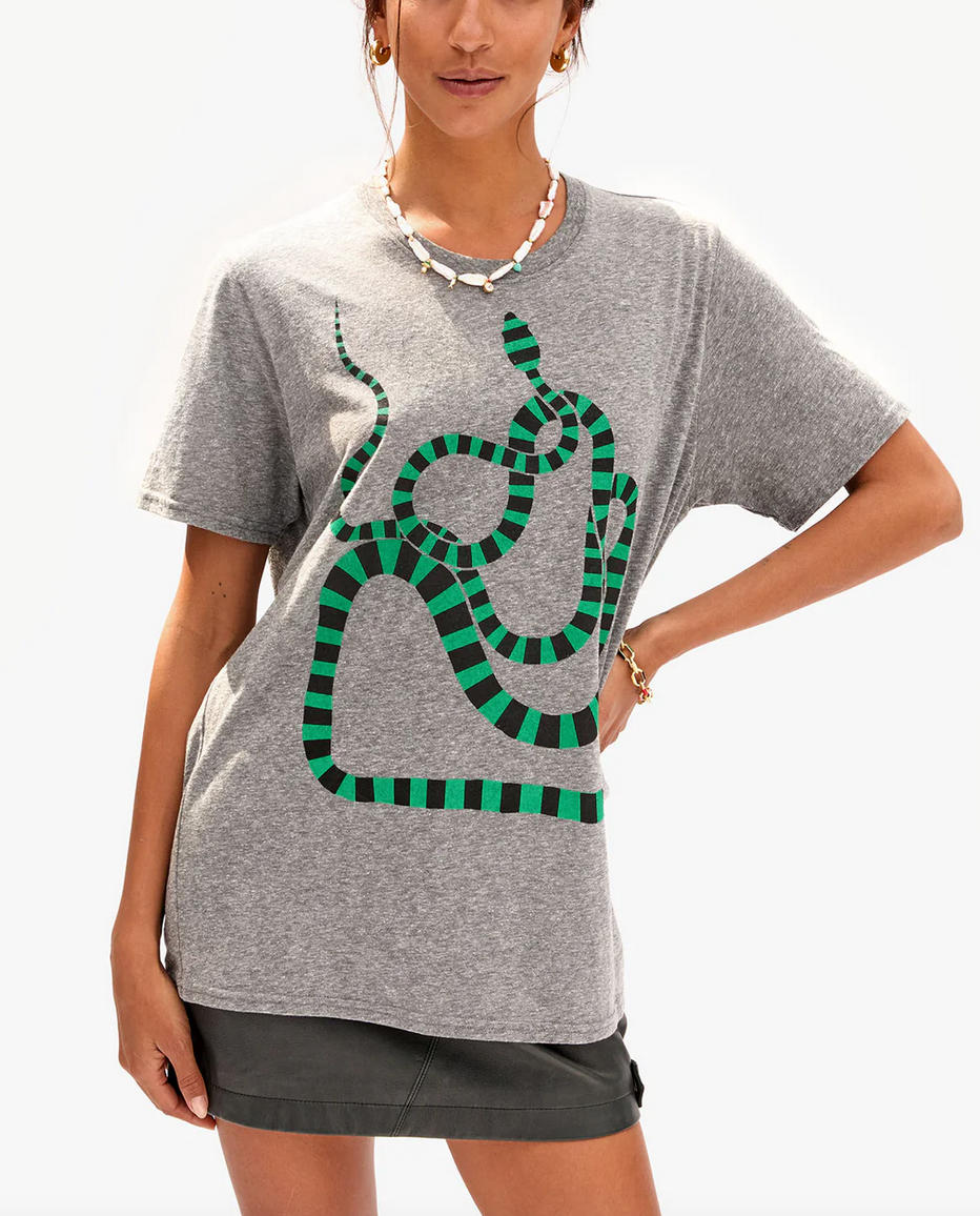 original tee grey w/ green & black snake
