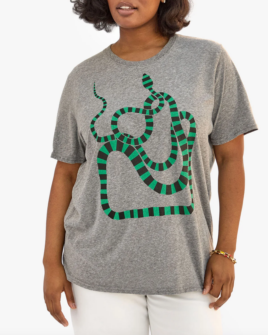 original tee grey w/ green & black snake
