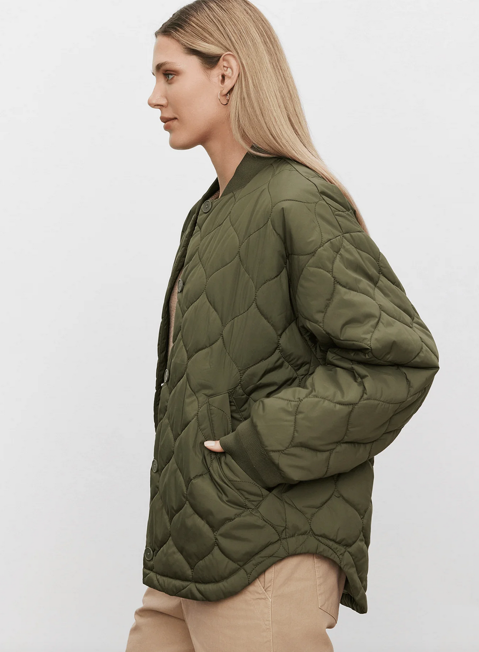 Carie quilted jacket in army