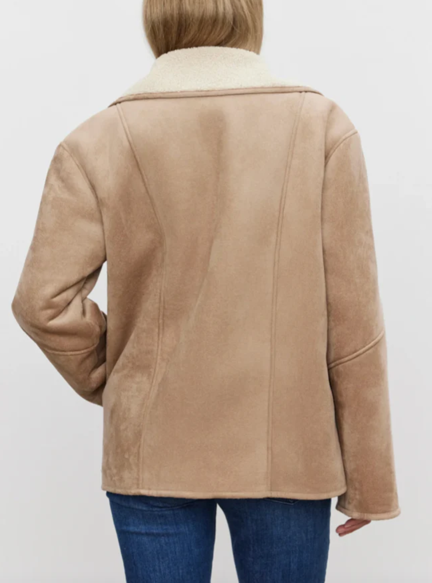 Molly lux sherpa coat in sand