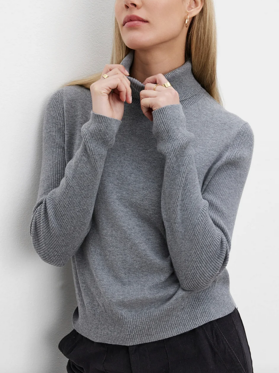 Korie turtleneck sweater medium heather grey