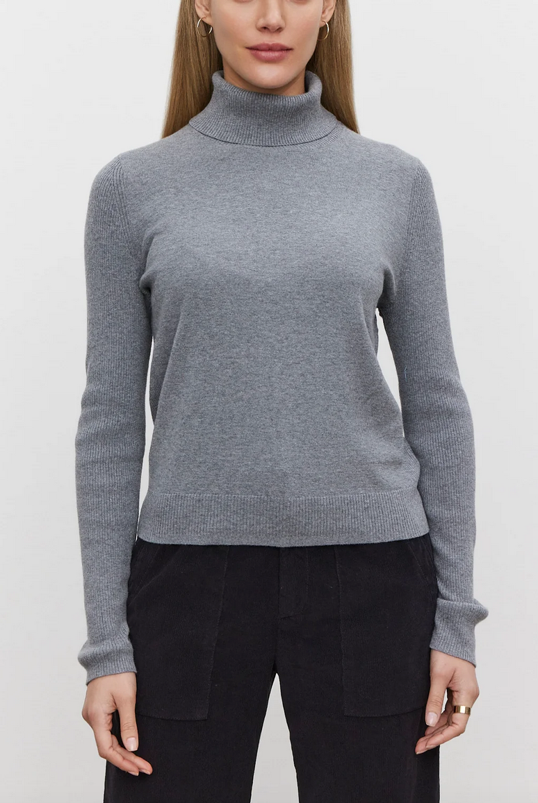 Korie turtleneck sweater medium heather grey