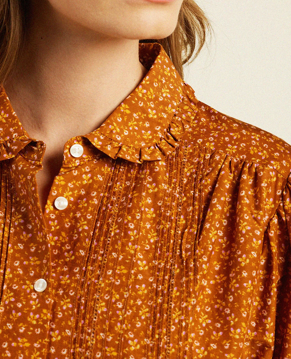 Gemma blouse pecan ditsy