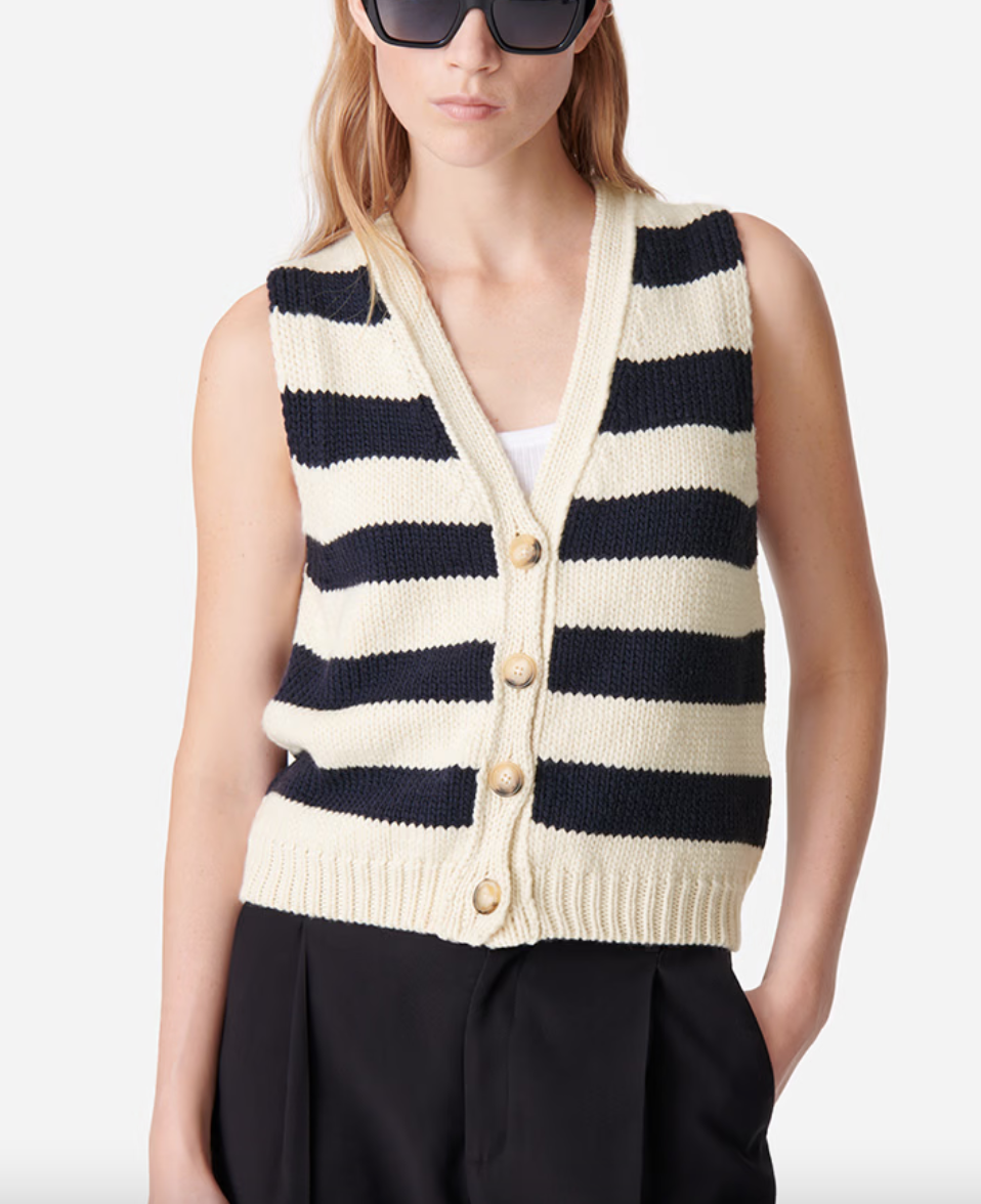 Dounya cardigan vest ecru marine