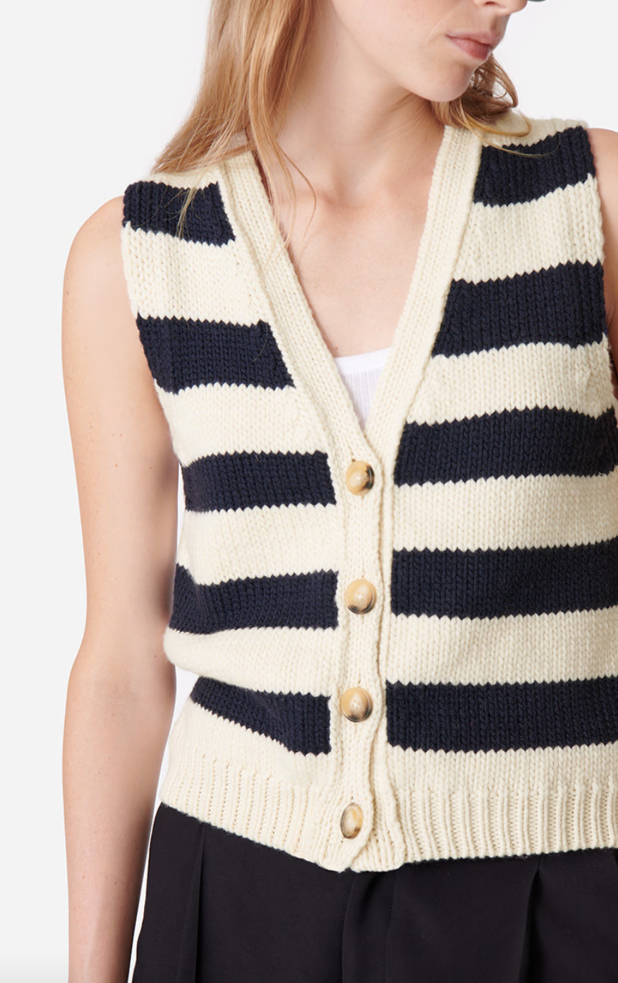 Dounya cardigan vest ecru marine