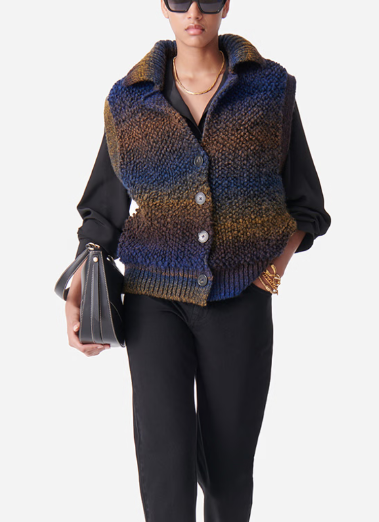 Dilda knit vest petrol