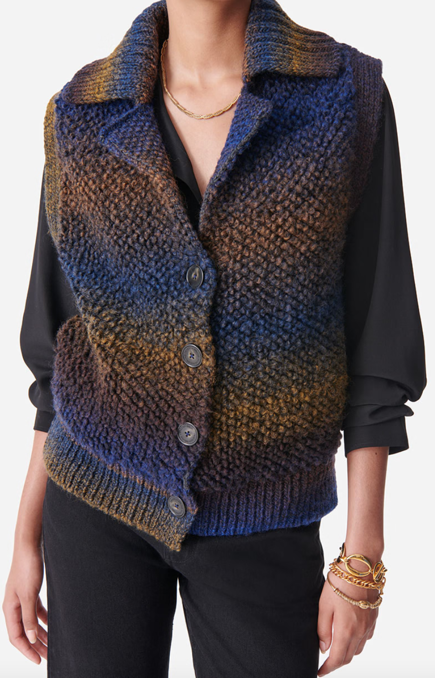 Dilda knit vest petrol