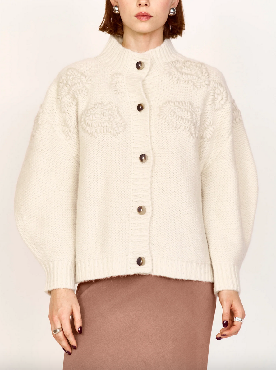 cusco waterlily cardigan in ivory